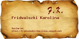 Fridvalszki Karolina névjegykártya